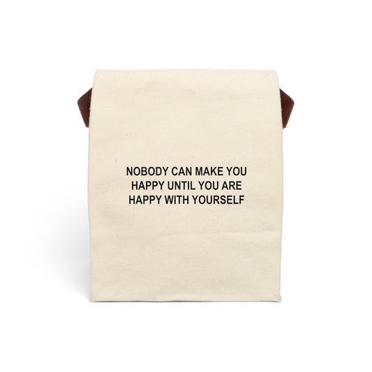 Happy with Yourself Canvas Lunch Bag With Strap