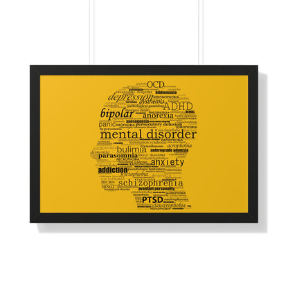 Mental Disorder Silhouette Framed Horizontal Poster