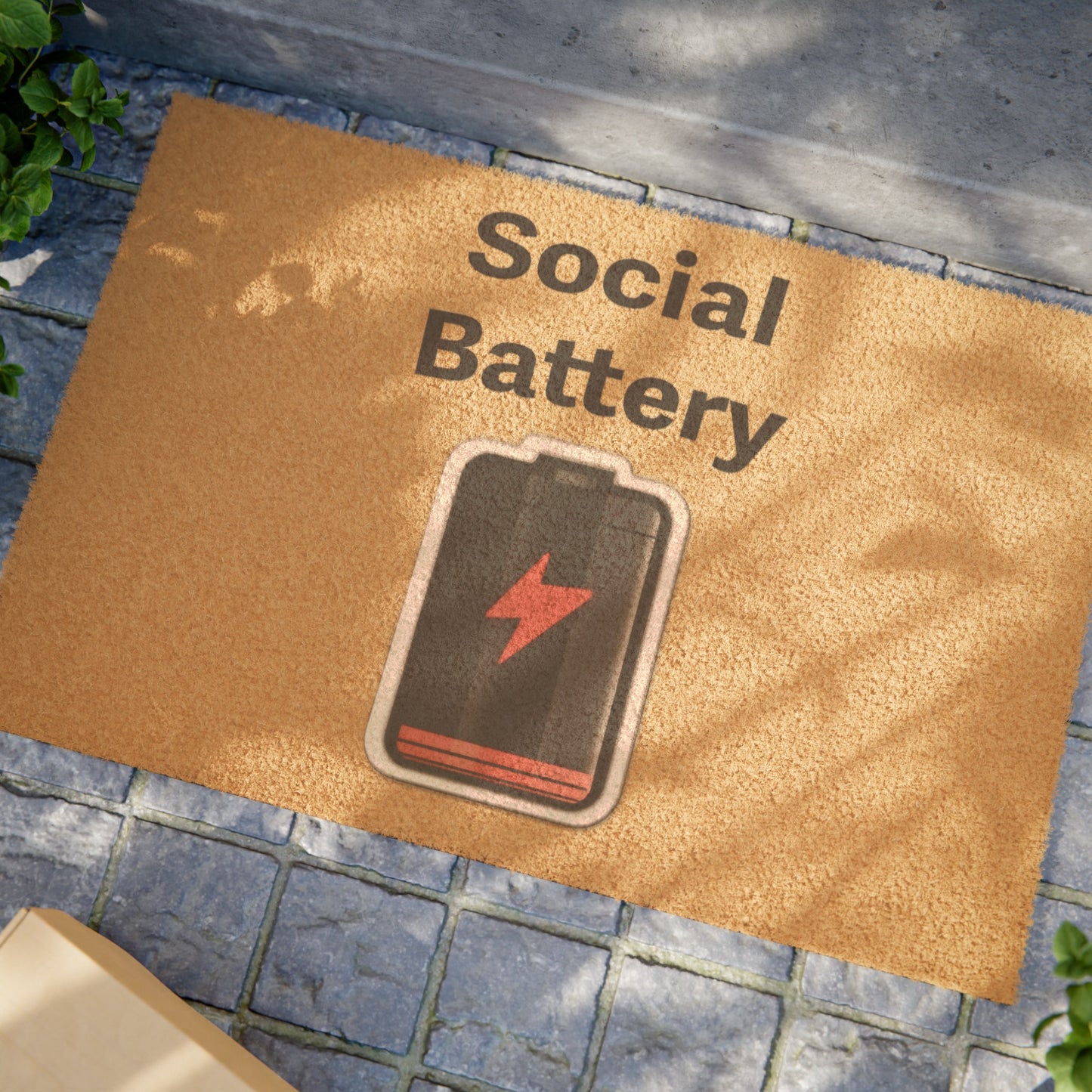 Social Battery Low Doormat