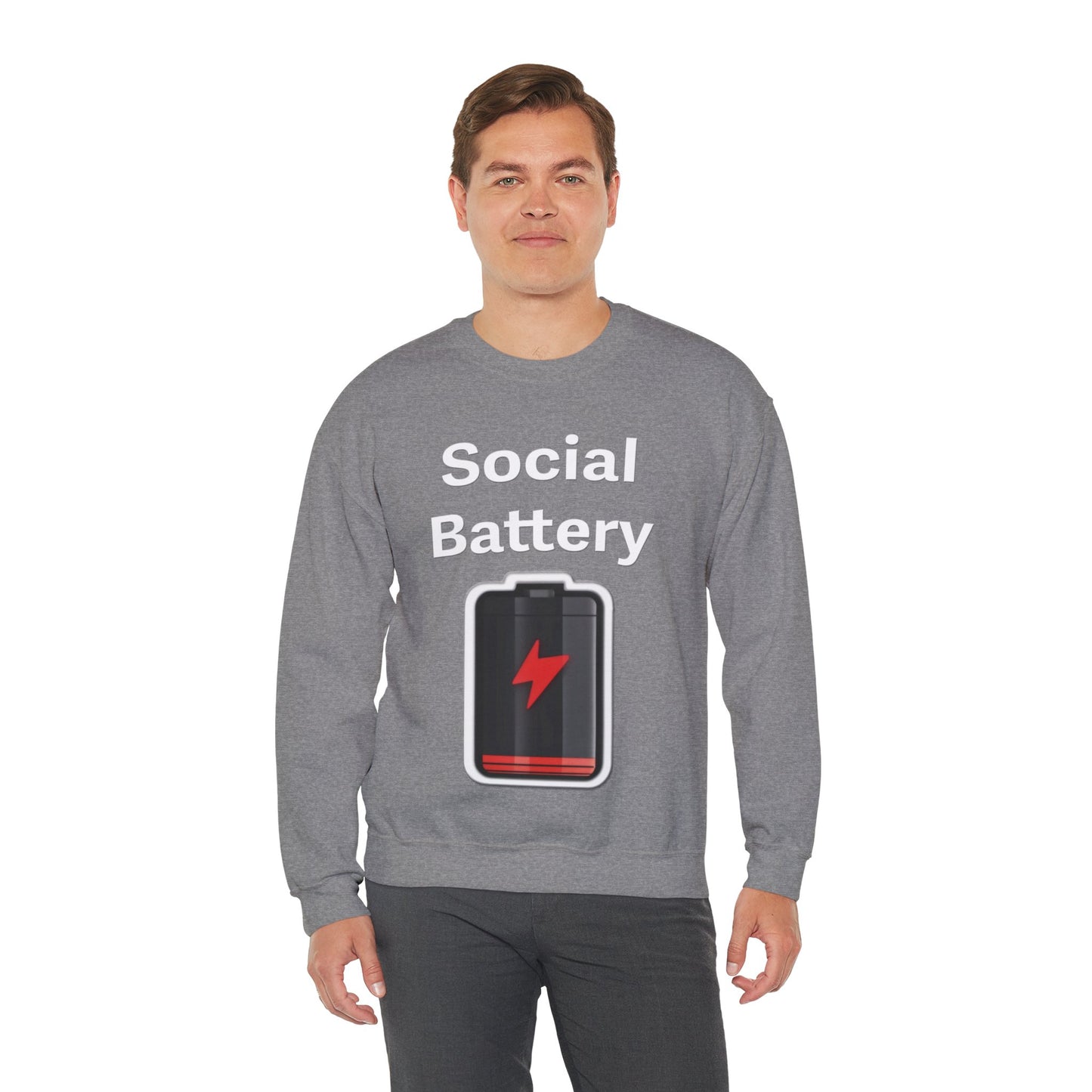 Social Battery Low Unisex Heavy Blend™ Crewneck Sweatshirt