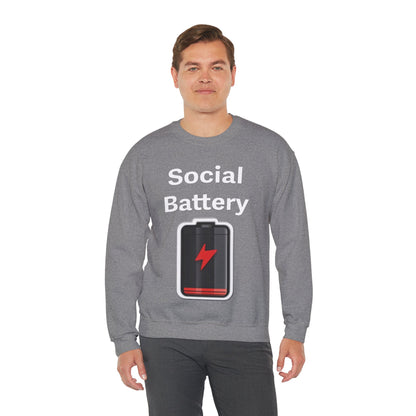 Social Battery Low Unisex Heavy Blend™ Crewneck Sweatshirt