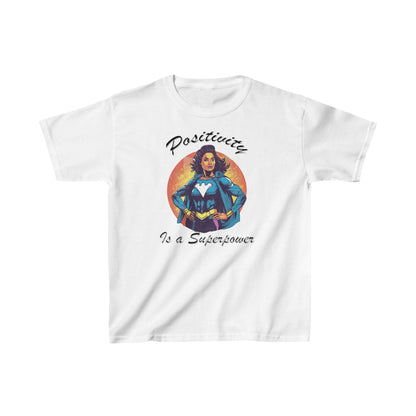 Positivity is a Superpower Female Superhero Kids Heavy Cotton™ Tee