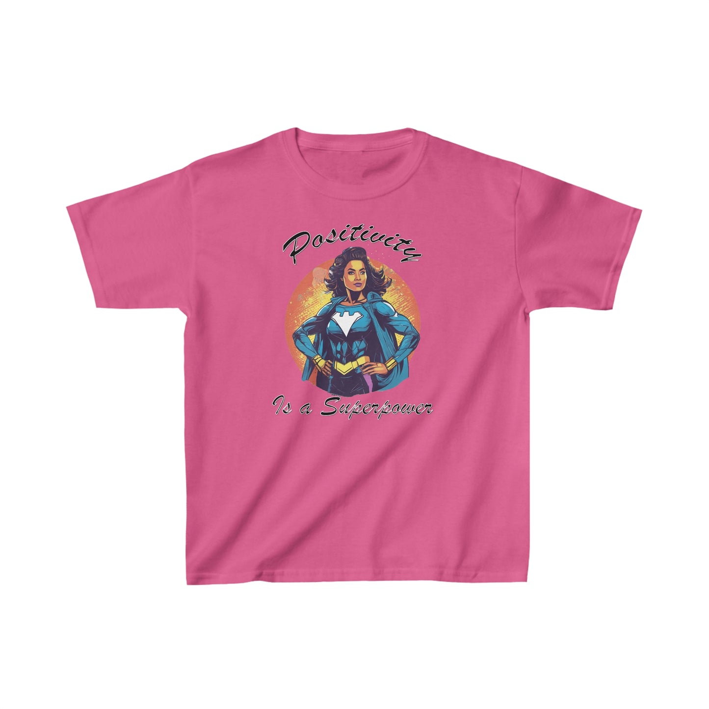 Positivity is a Superpower Female Superhero Kids Heavy Cotton™ Tee