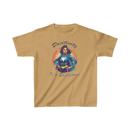 Positivity is a Superpower Female Superhero Kids Heavy Cotton™ Tee