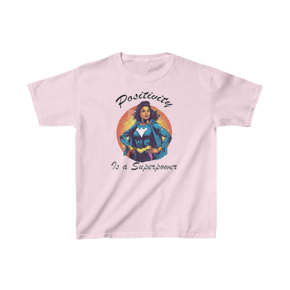 Positivity is a Superpower Female Superhero Kids Heavy Cotton™ Tee