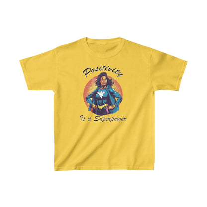 Positivity is a Superpower Female Superhero Kids Heavy Cotton™ Tee