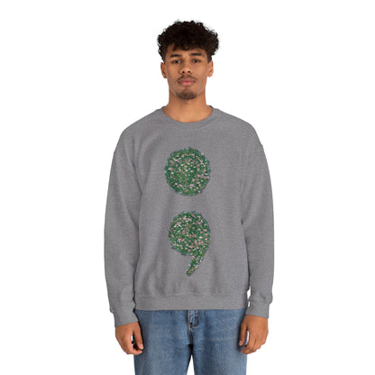 Flowers Semi-Colon Unisex Heavy Blend™ Crewneck Sweatshirt