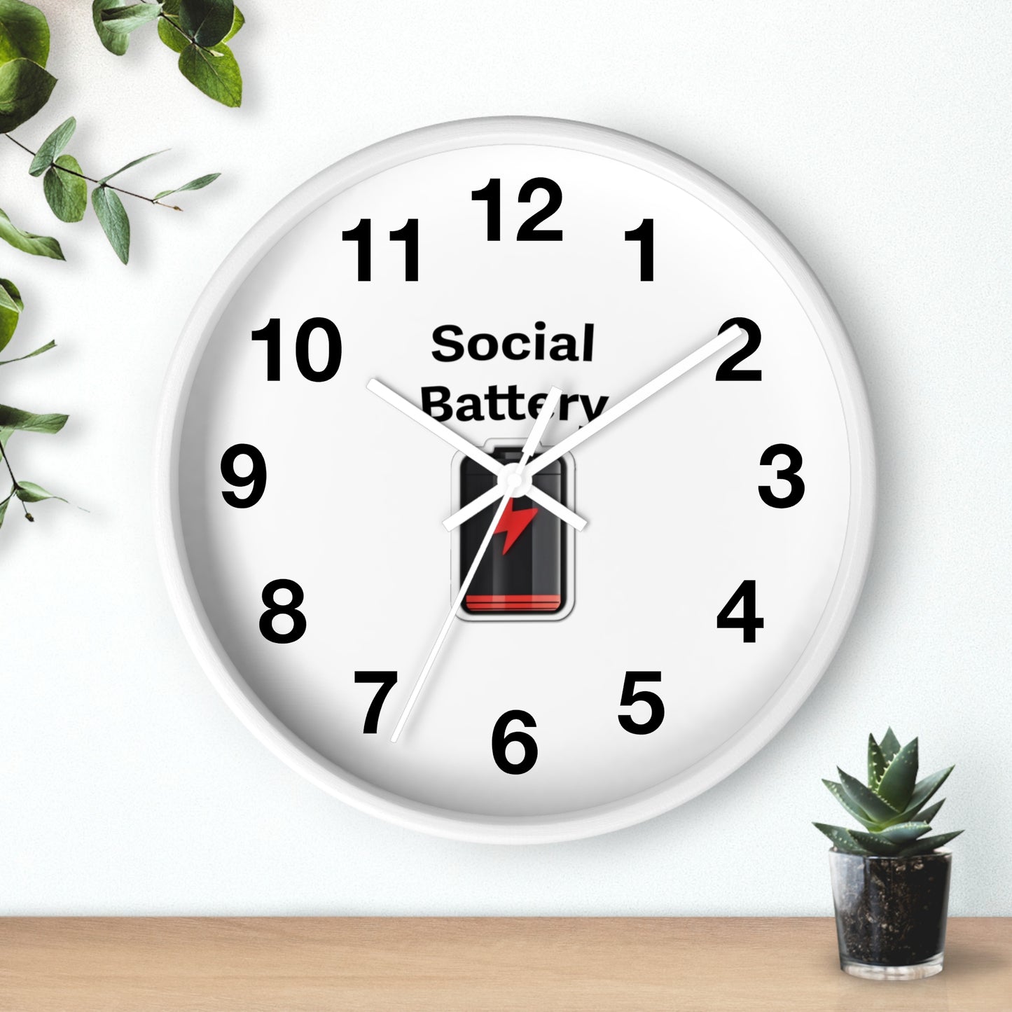 Social Battery Wall Clock