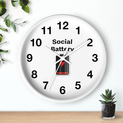 Social Battery Wall Clock