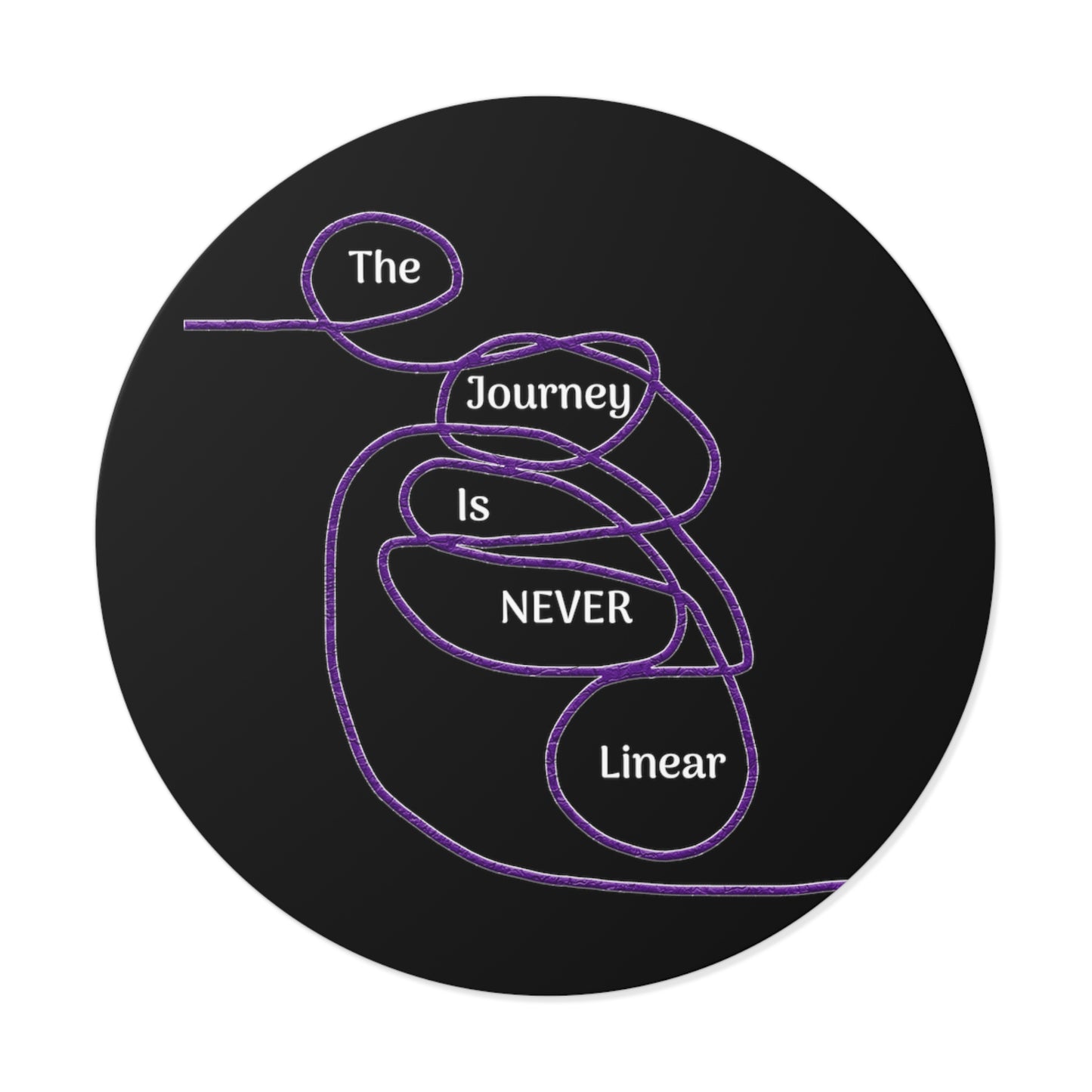 The Journey is Never Linear Round Vinyl Stickers