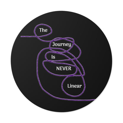 The Journey is Never Linear Round Vinyl Stickers