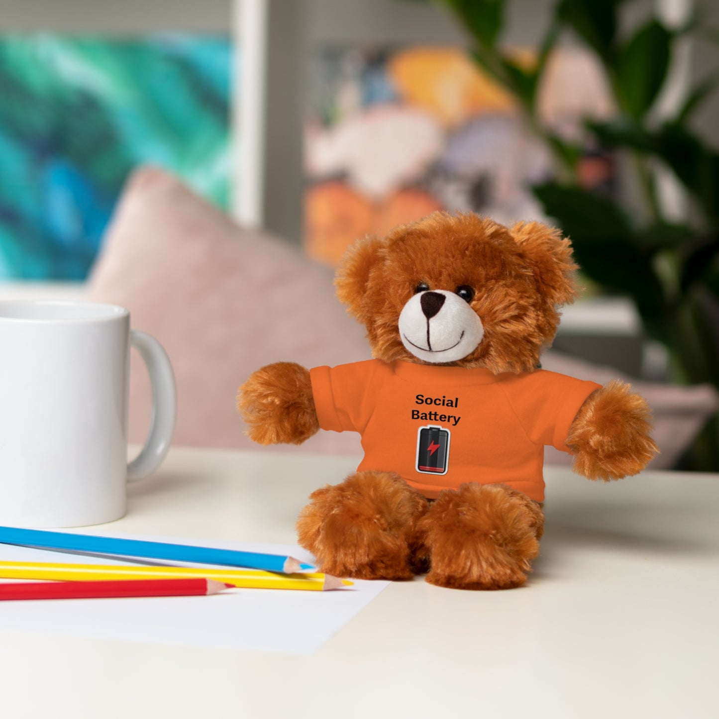 Social Battery Low Stuffed Animals with Tee