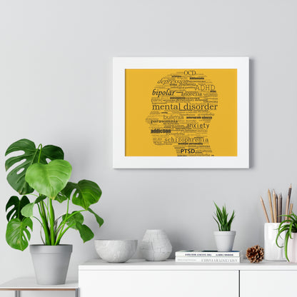 Mental Disorder Silhouette Framed Horizontal Poster