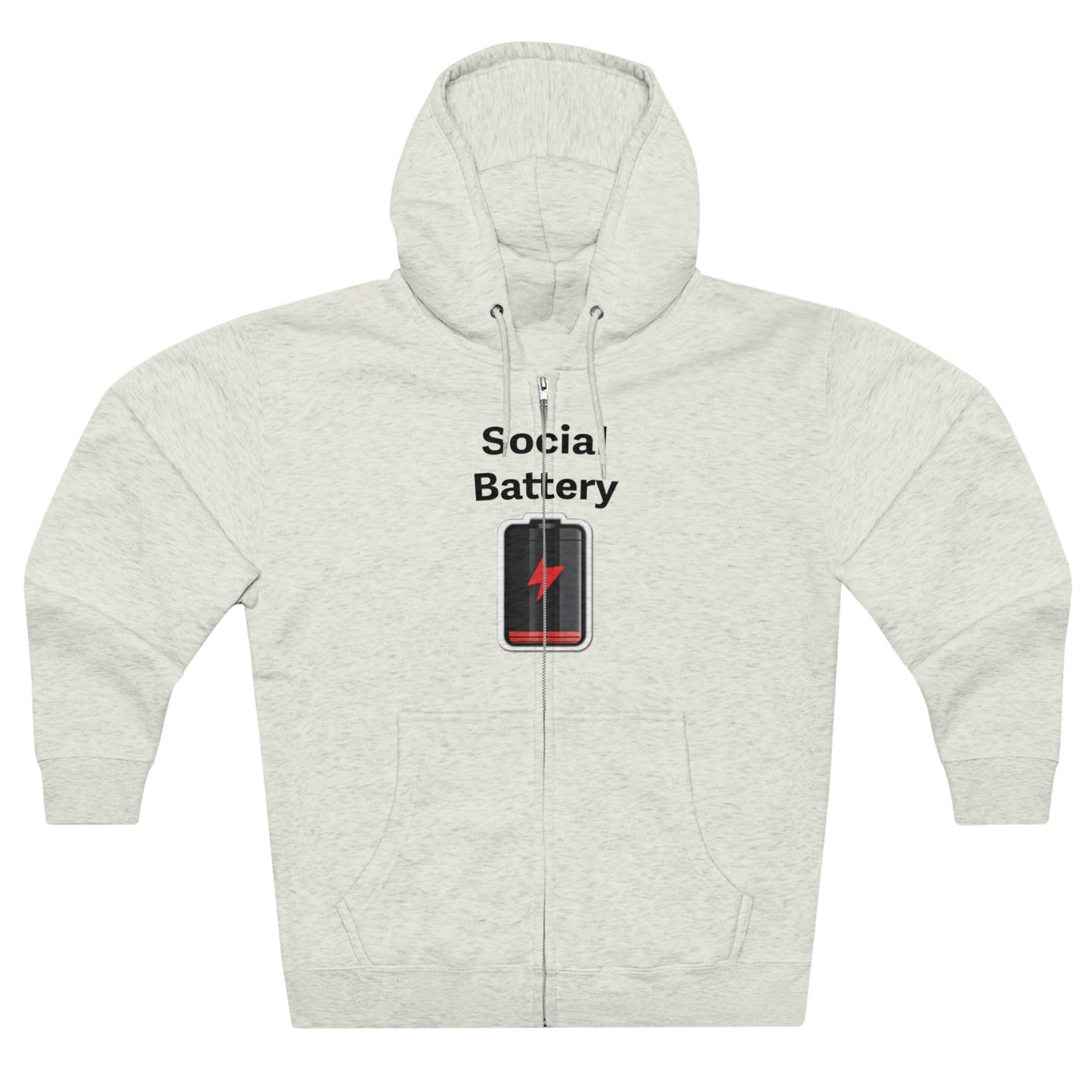 Social Battery Low Unisex Zip Hoodie