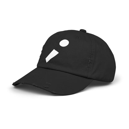 Semi-Colon ; Unisex Distressed Cap