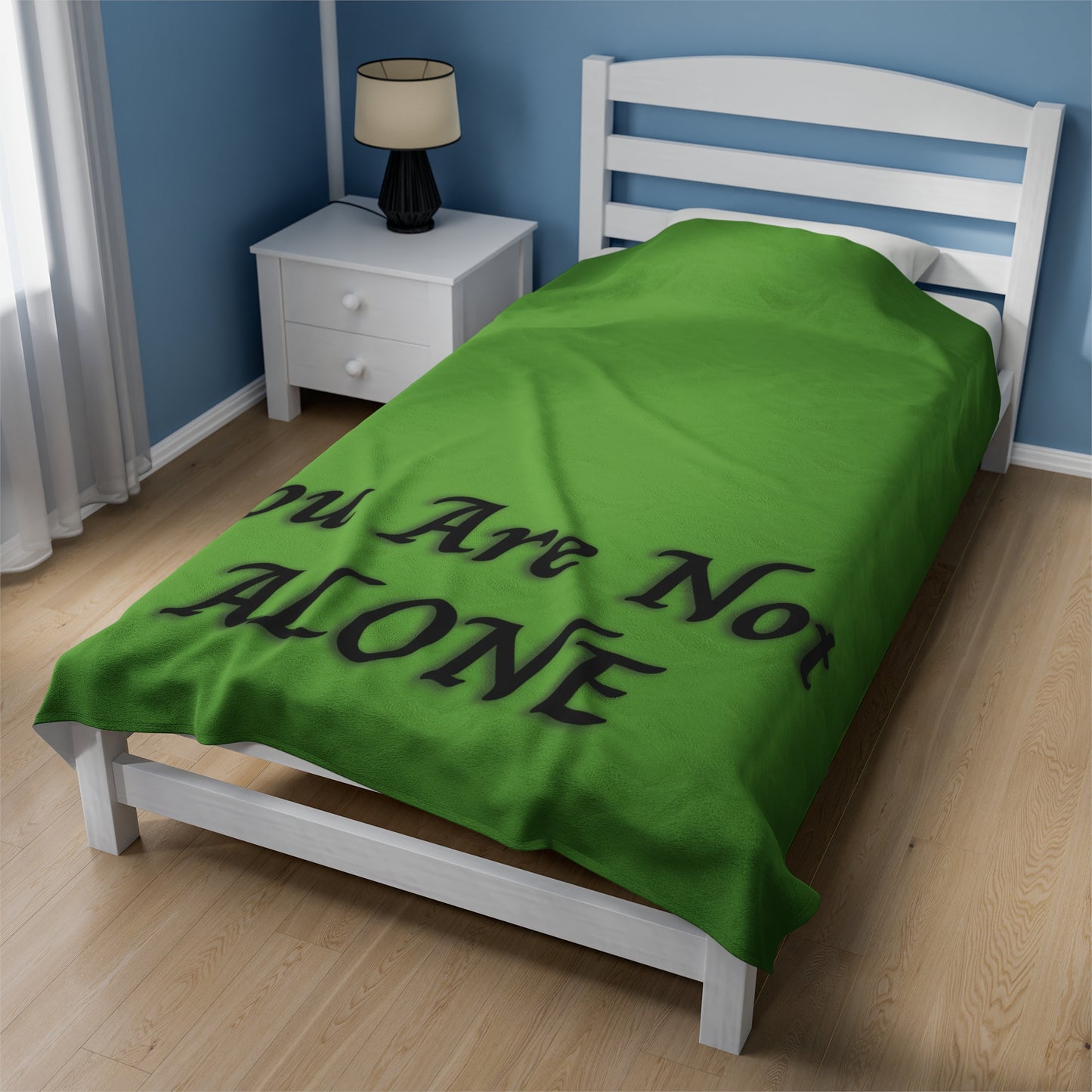 You Are Not Alone Velveteen Plush Blanket