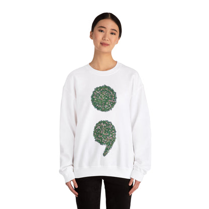 Flowers Semi-Colon Unisex Heavy Blend™ Crewneck Sweatshirt