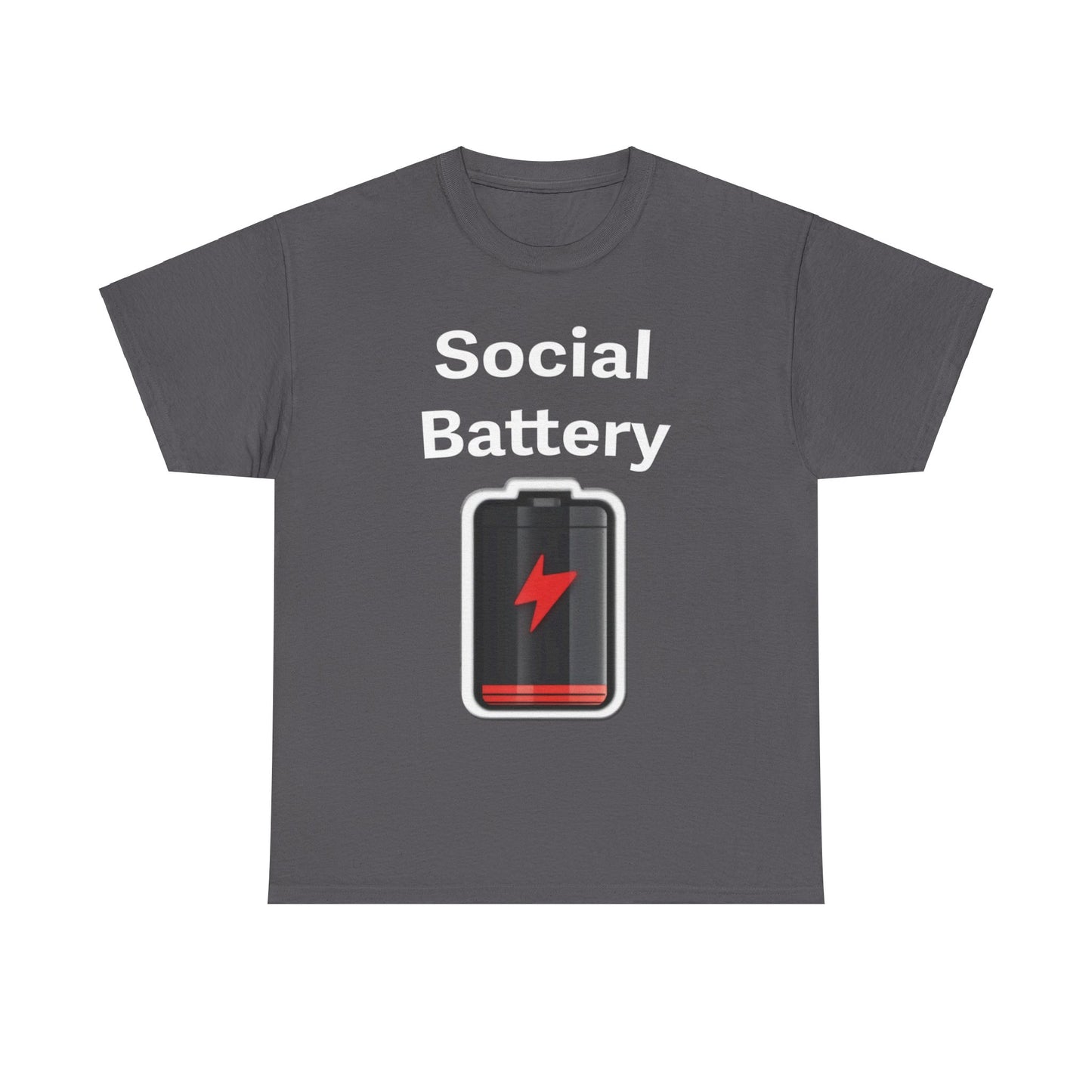 Social Battery Low Unisex Heavy Cotton Tee