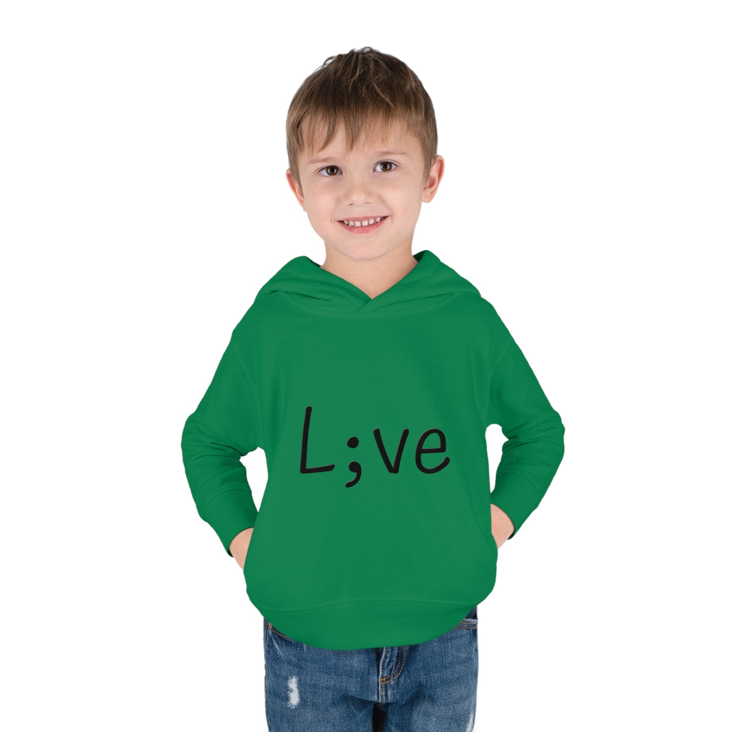 Semi-Colon L;ve Toddler Pullover Fleece Hoodie