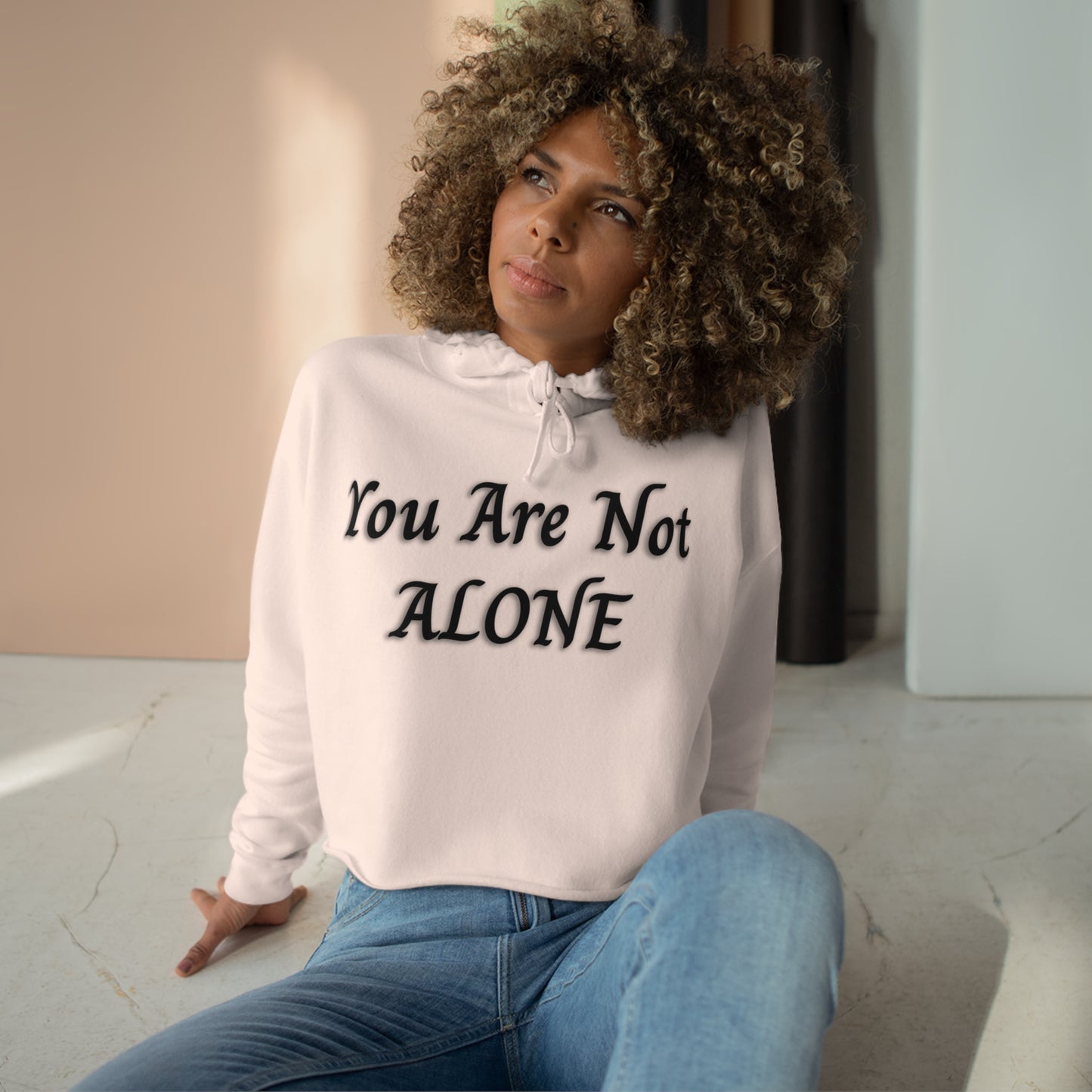 You Are Not Alone Crop Hoodie