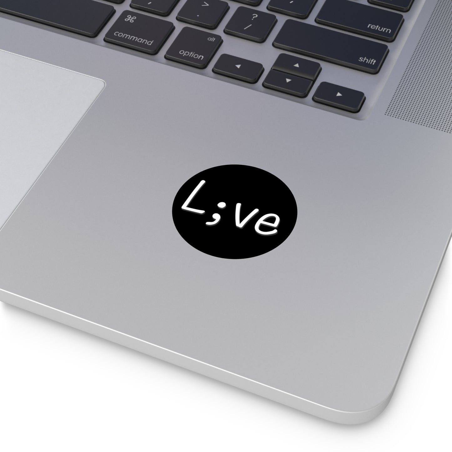 Semi-Colon L;ve Round Vinyl Stickers