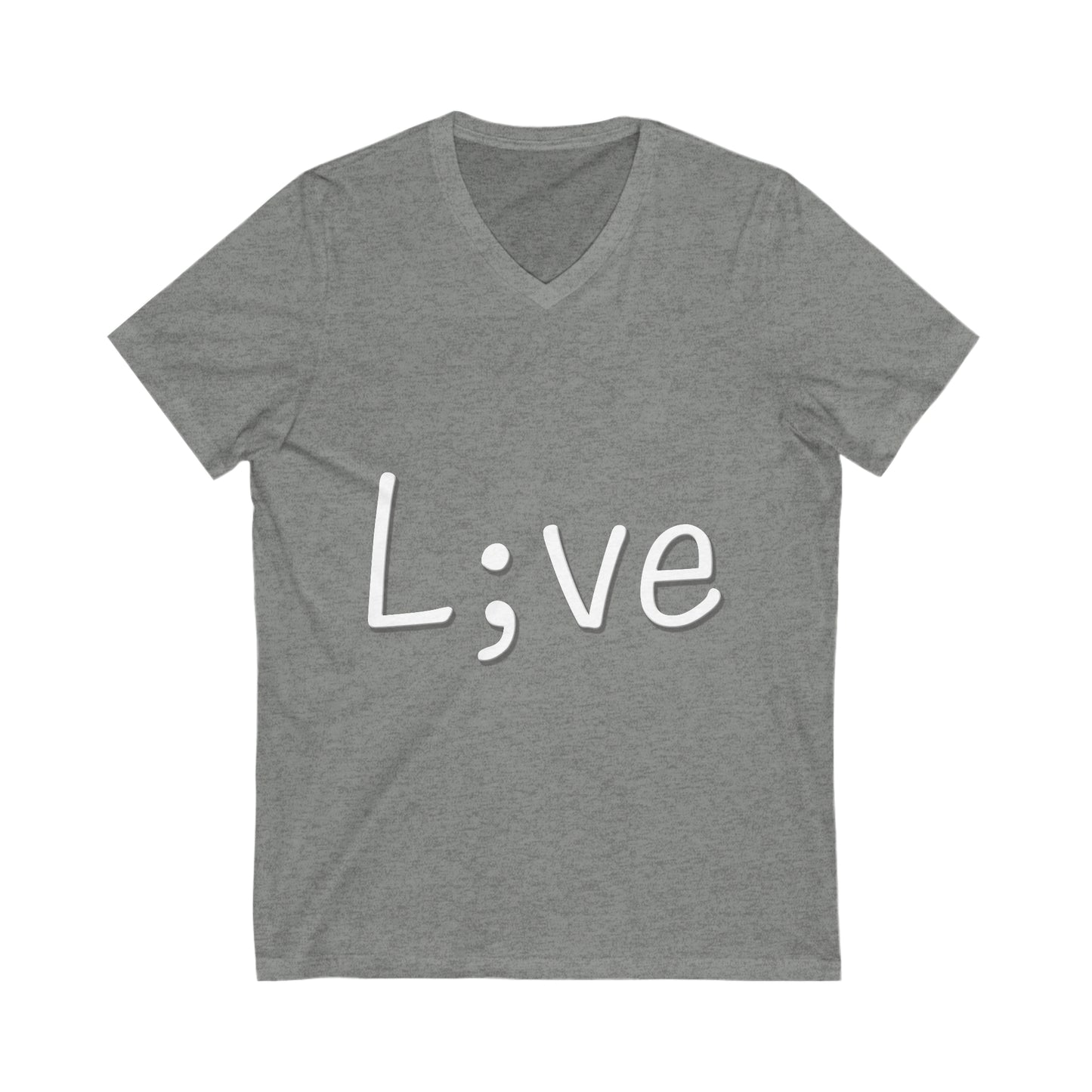 Semi-Colon L;ve Jersey Short Sleeve V-Neck Tee