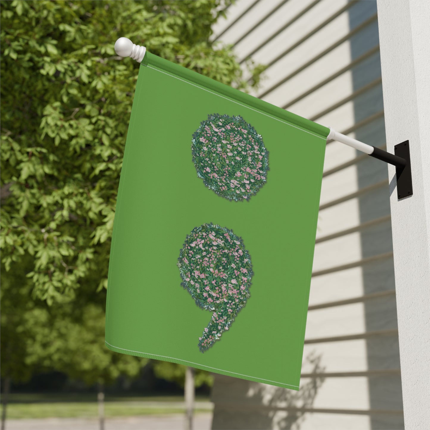 Flowers Semi-Colon Garden & House Banner