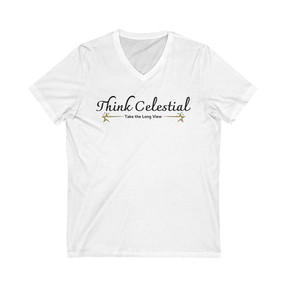 Think Celestial Jersey Short Sleeve V-Neck Tee