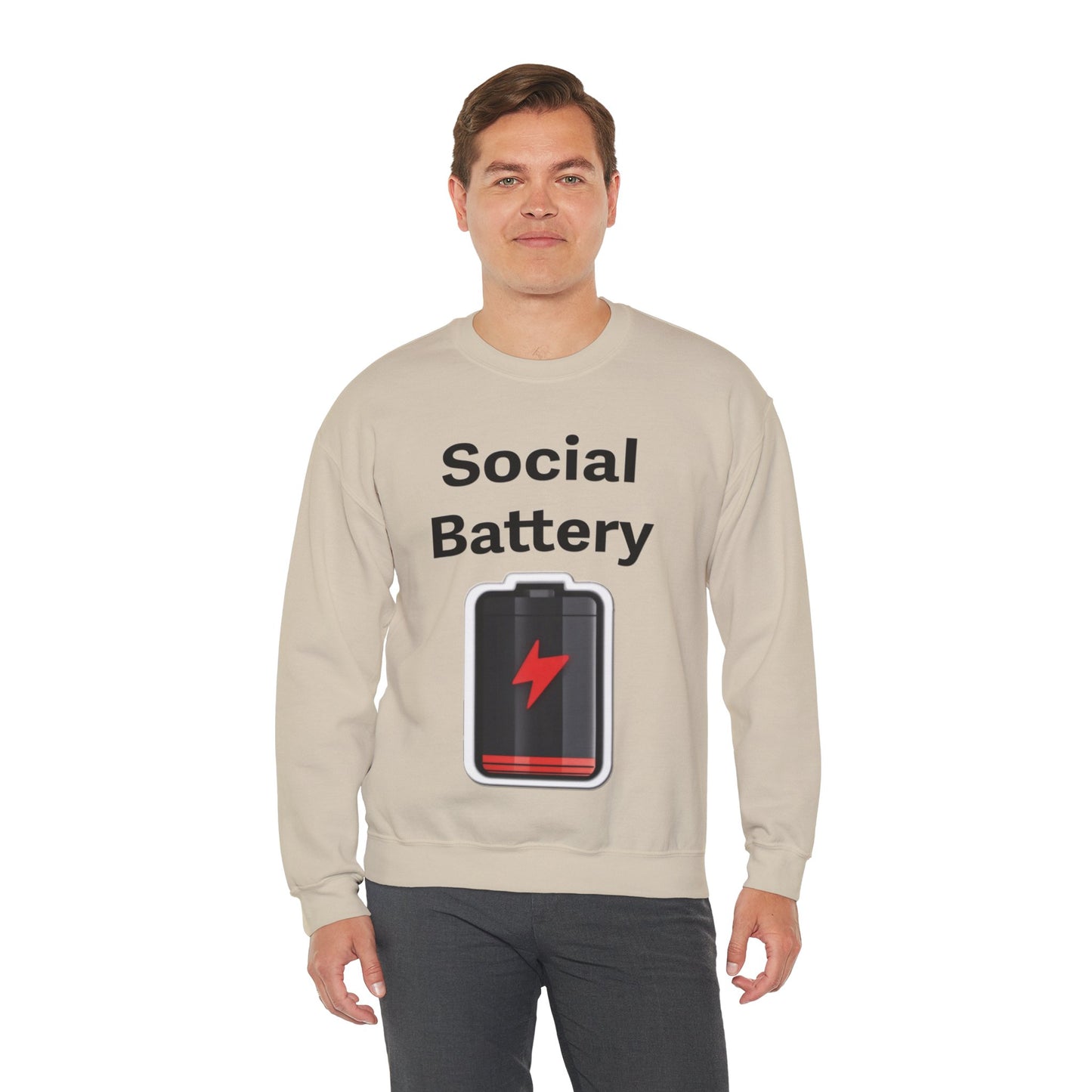 Social Battery Low Unisex Heavy Blend™ Crewneck Sweatshirt