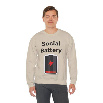 Social Battery Low Unisex Heavy Blend™ Crewneck Sweatshirt