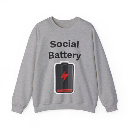 Social Battery Low Unisex Heavy Blend™ Crewneck Sweatshirt