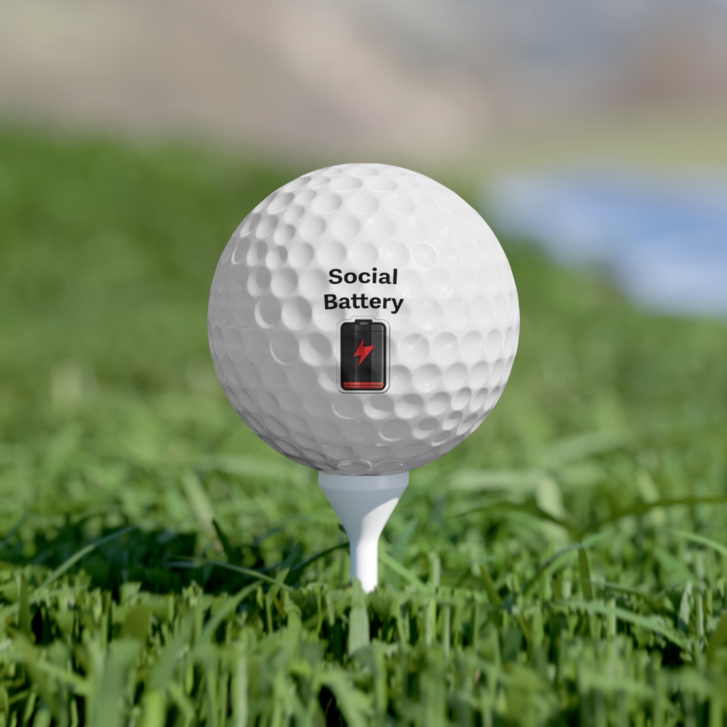 Social Battery Low Golf Balls, 6pcs