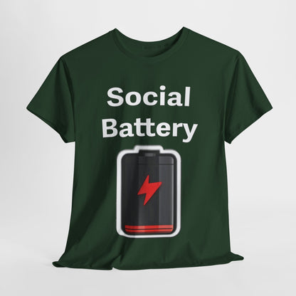 Social Battery Low Unisex Heavy Cotton Tee