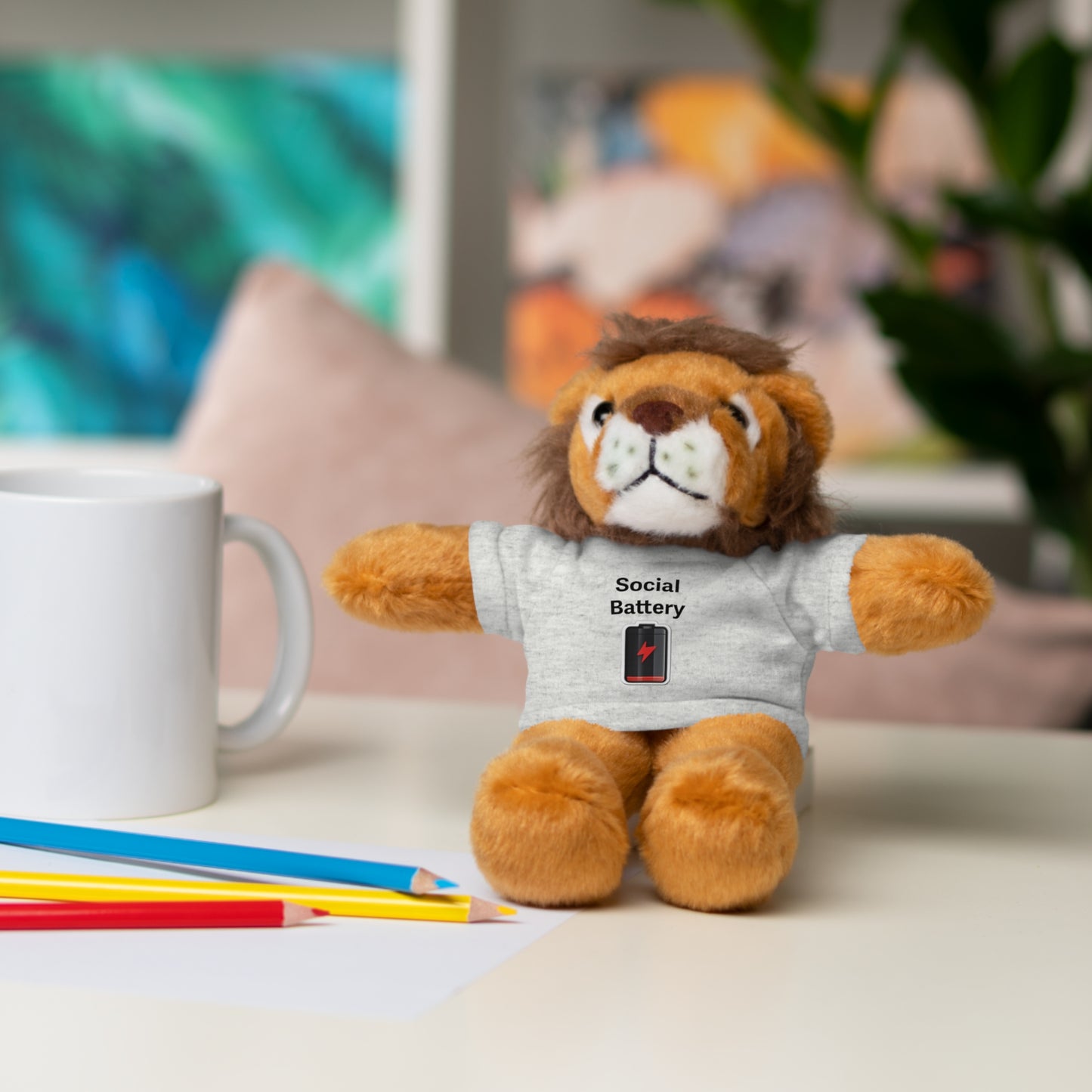 Social Battery Low Stuffed Animals with Tee