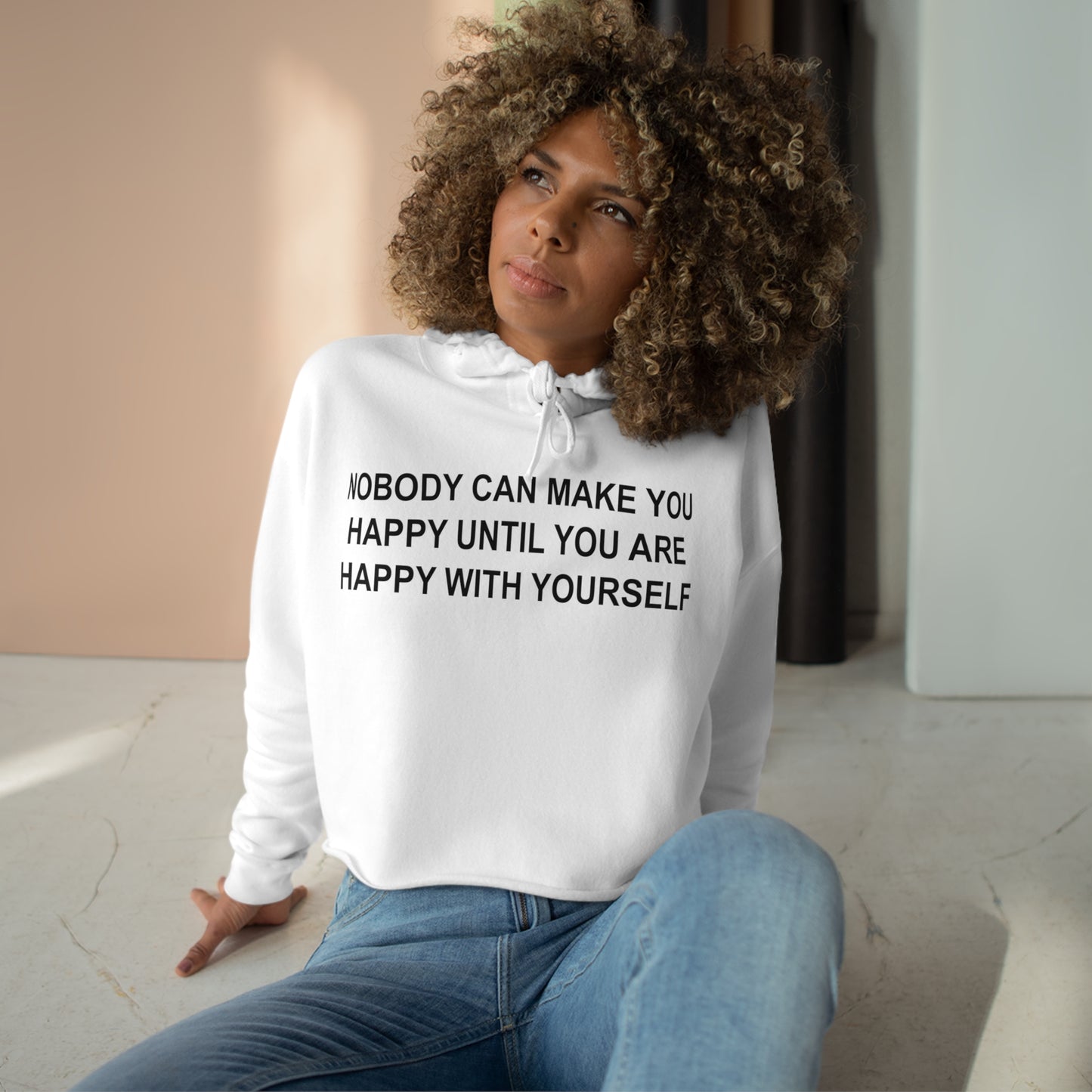 Happy with Yourself Crop Hoodie