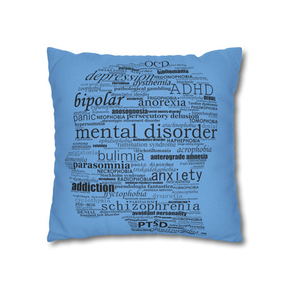 Mental Disorder Silhouette Spun Polyester Square Pillowcase