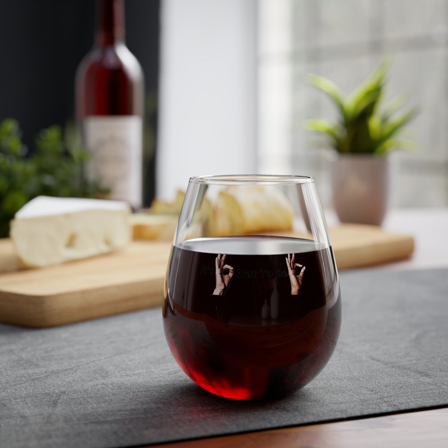 It's OK Not To Be OK Hands 12oz Stemless Wine Glass