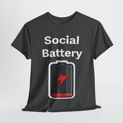 Social Battery Low Unisex Heavy Cotton Tee