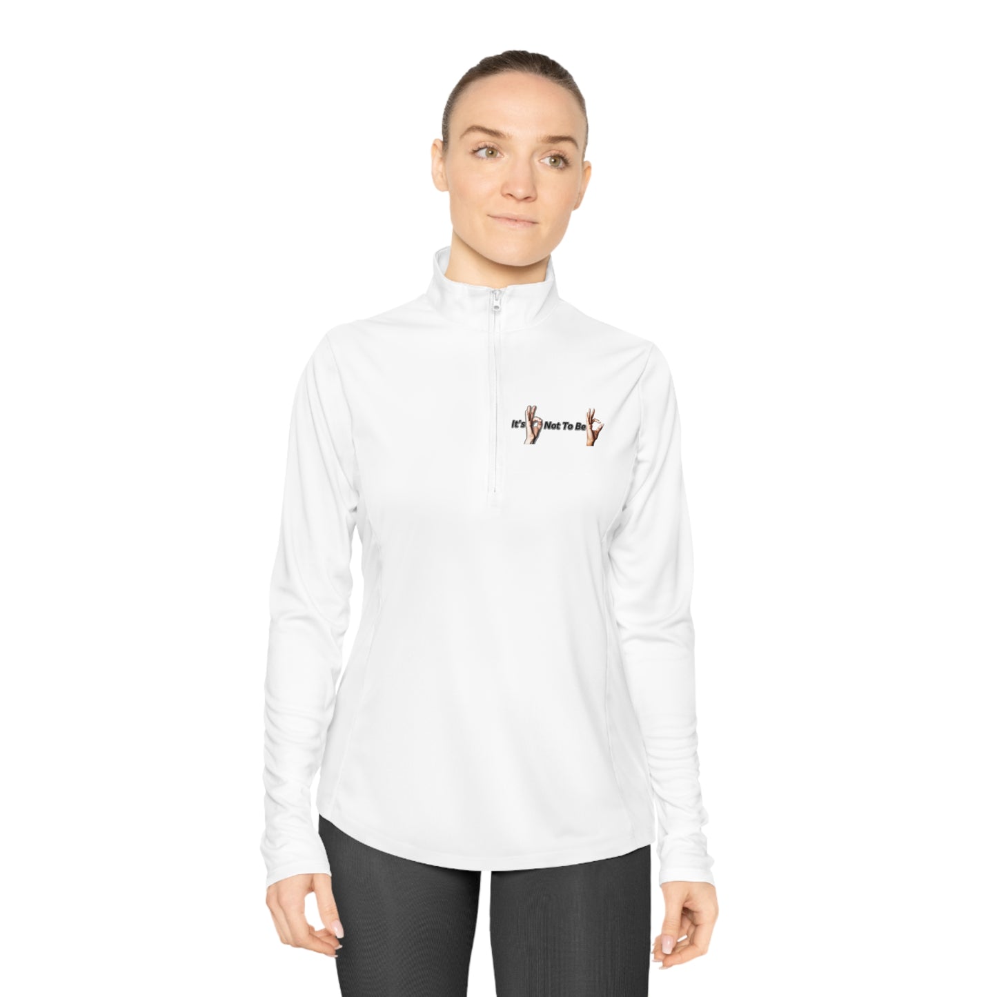 It's OK Not To Be OK Hands Ladies Quarter-Zip Pullover