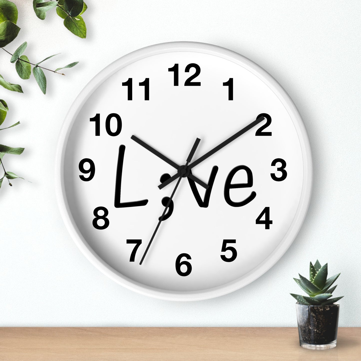 Semi-Colon L;ve Wall Clock