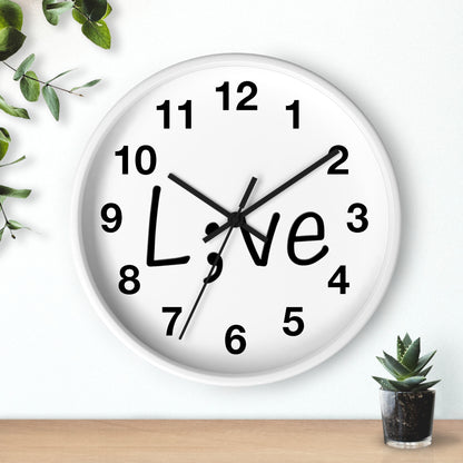 Semi-Colon L;ve Wall Clock