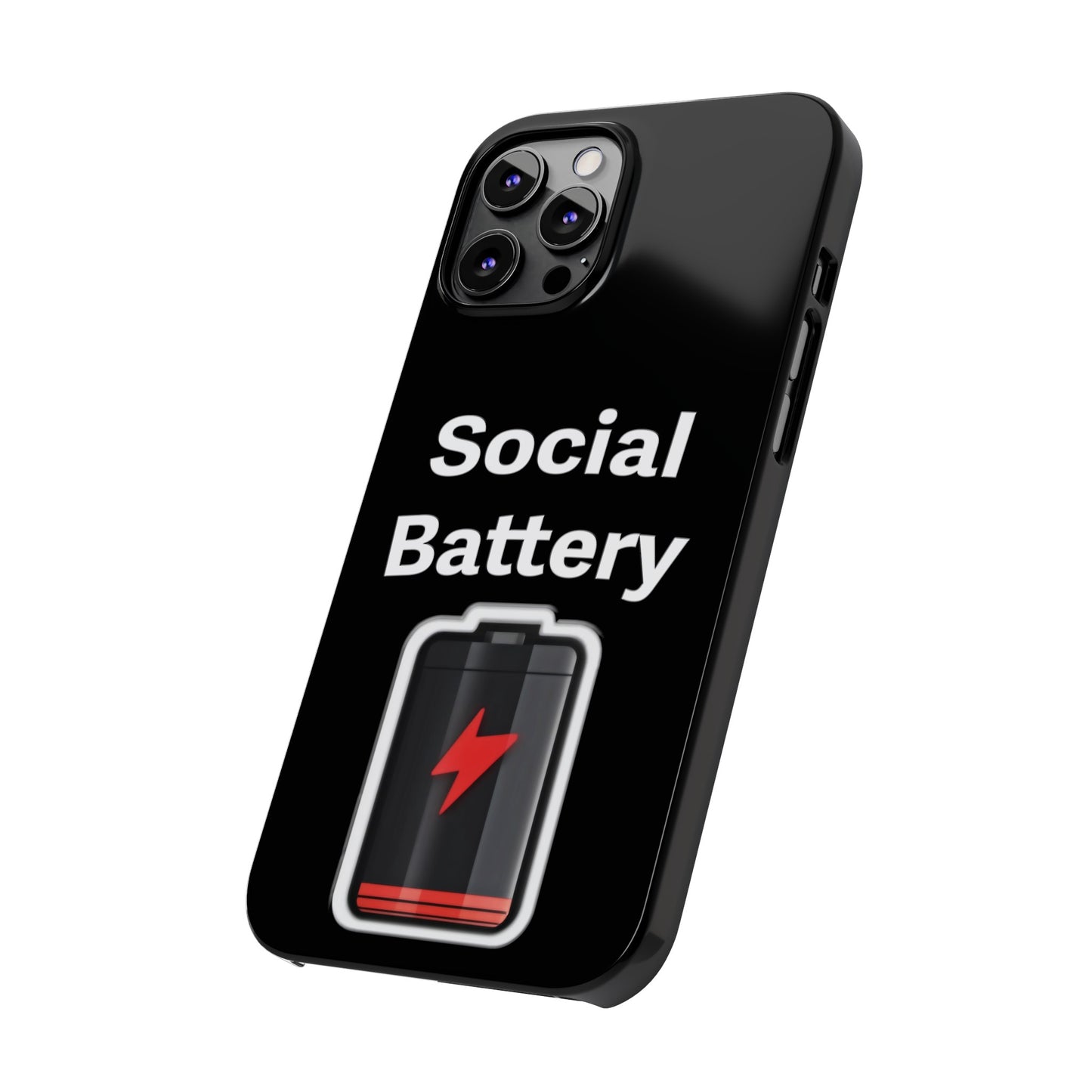 Social Battery Low Slim Phone Cases