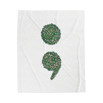 Flowers Semi-Colon Velveteen Plush Blanket