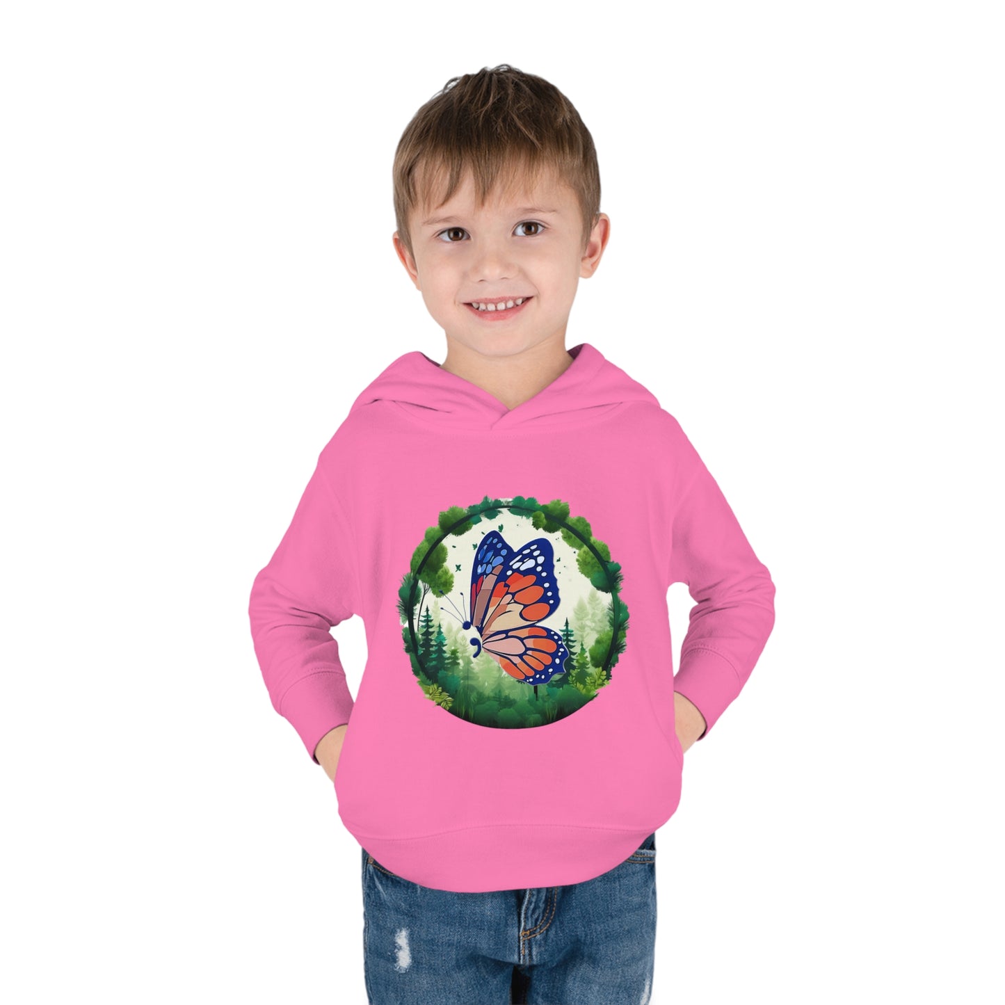 Semi-Colon Butterfly Toddler Pullover Fleece Hoodie