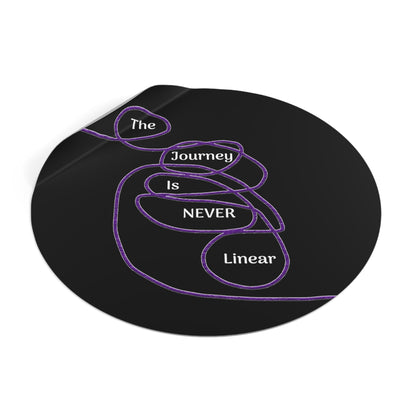 The Journey is Never Linear Round Vinyl Stickers