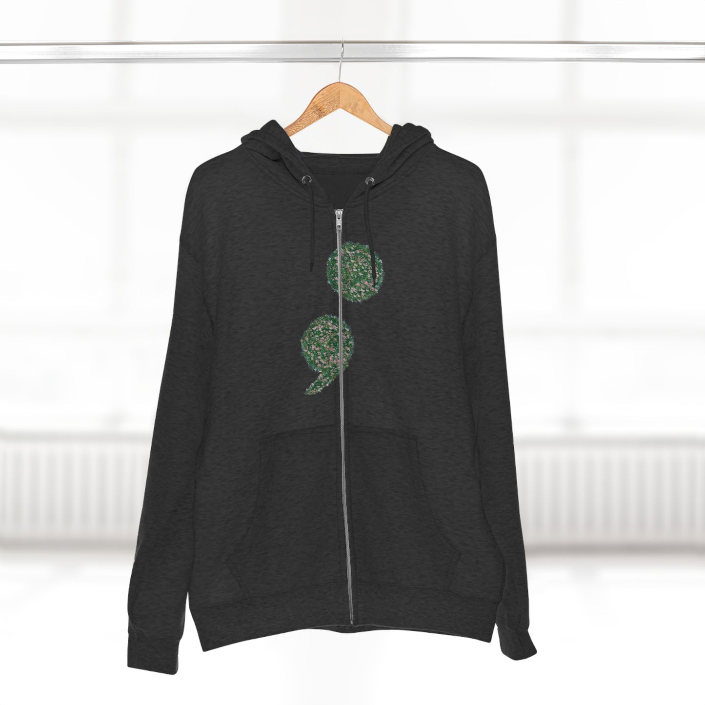 Flowers Semi-Colon Unisex Zip Hoodie