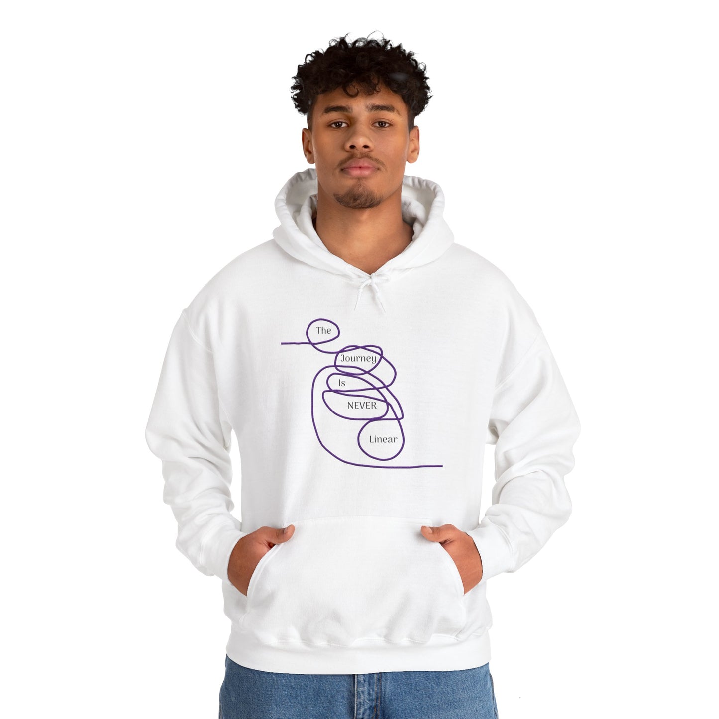 The Journey is Never Linear Heavy Blend™ Hooded Sweatshirt