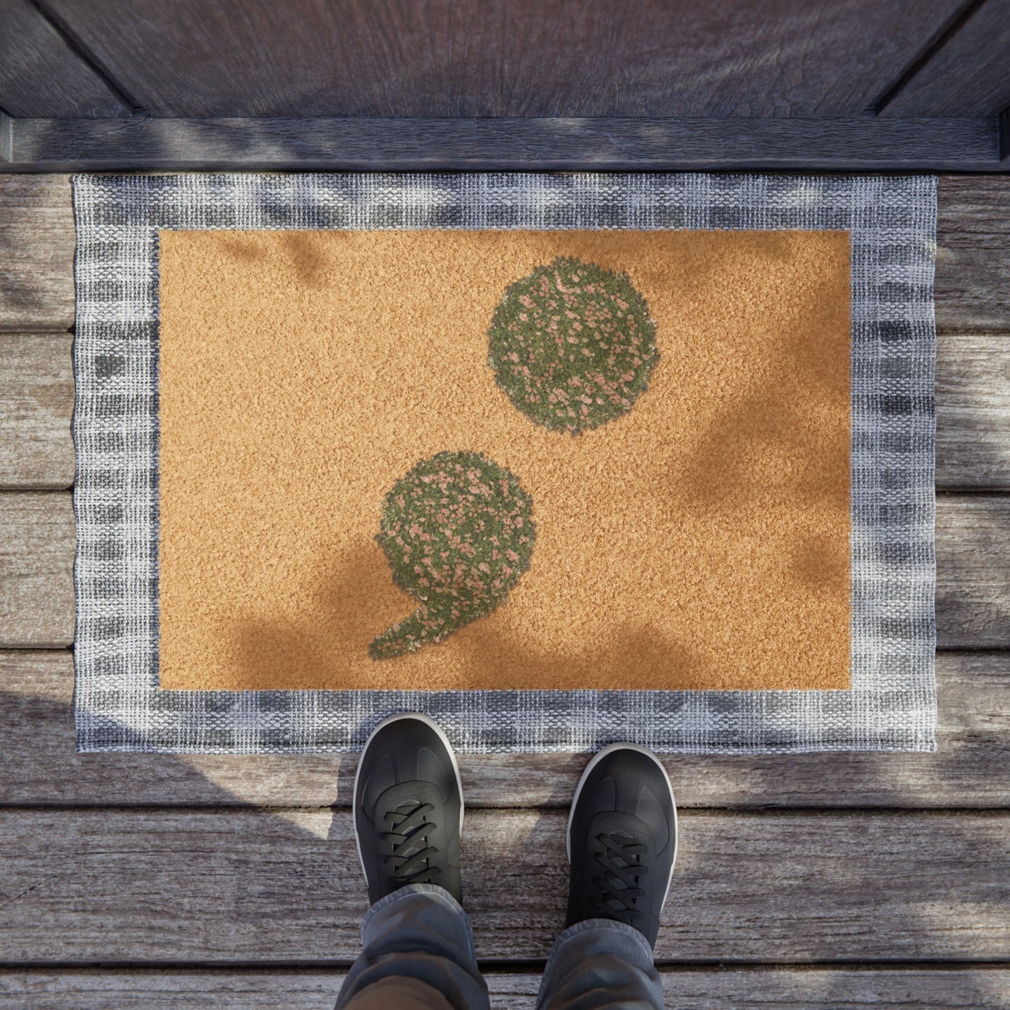 Flowers Semi-Colon Doormat