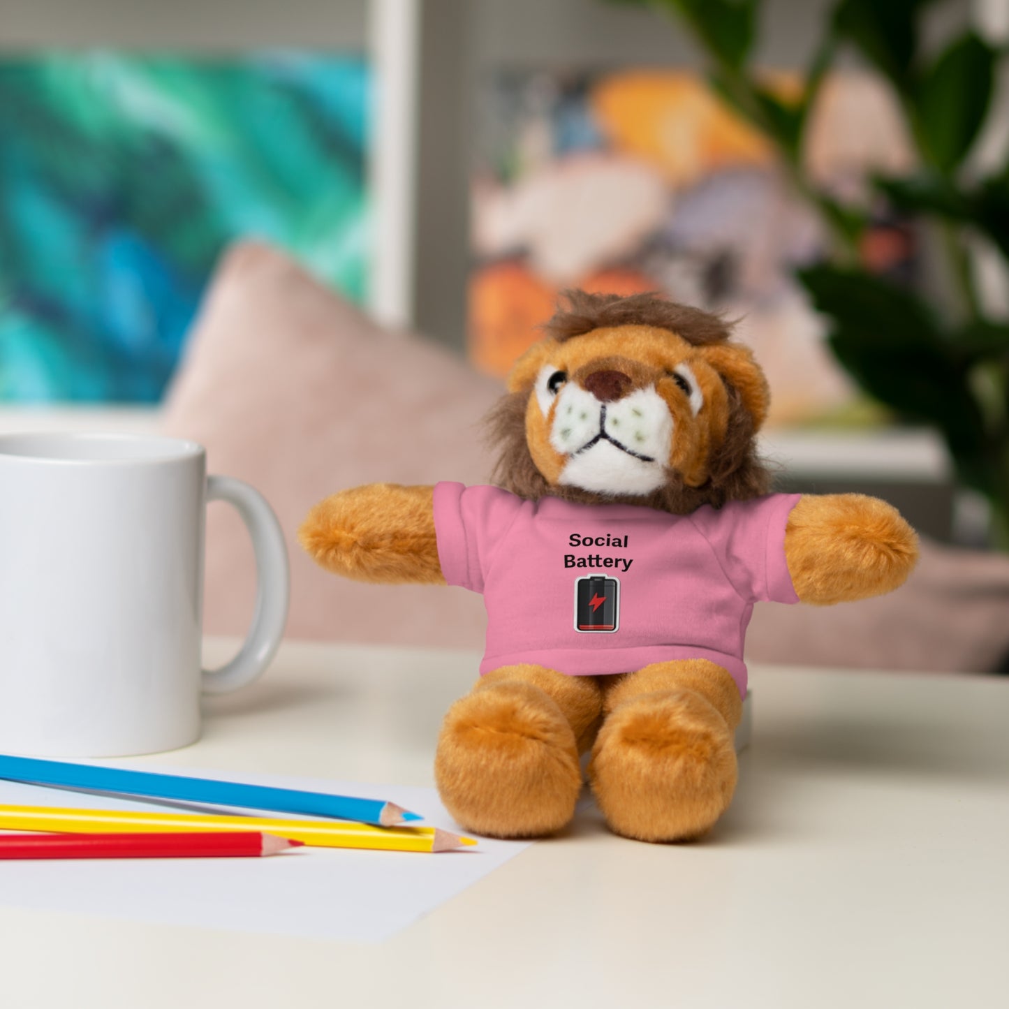 Social Battery Low Stuffed Animals with Tee