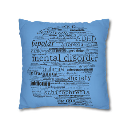 Mental Disorder Silhouette Spun Polyester Square Pillowcase